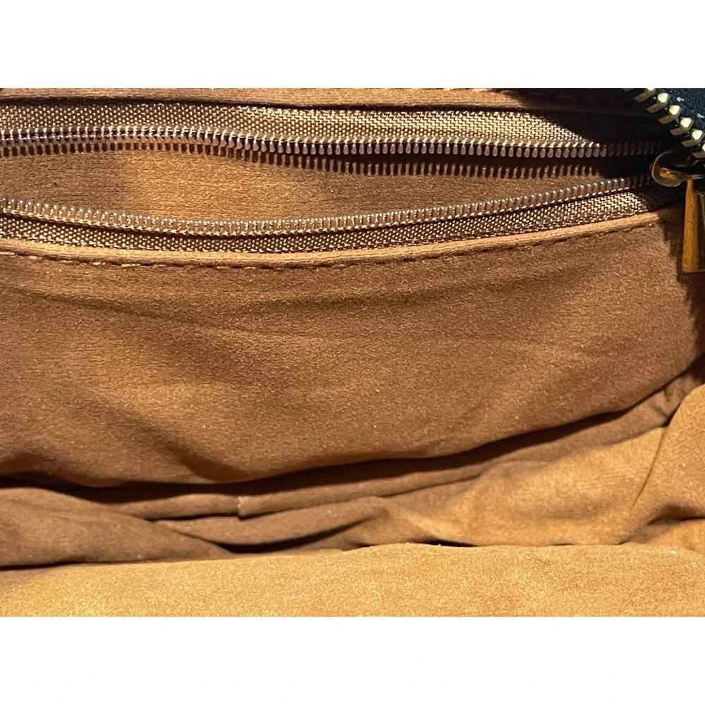 belt purse pouch funny pack embellished with metal lion heads & Flies